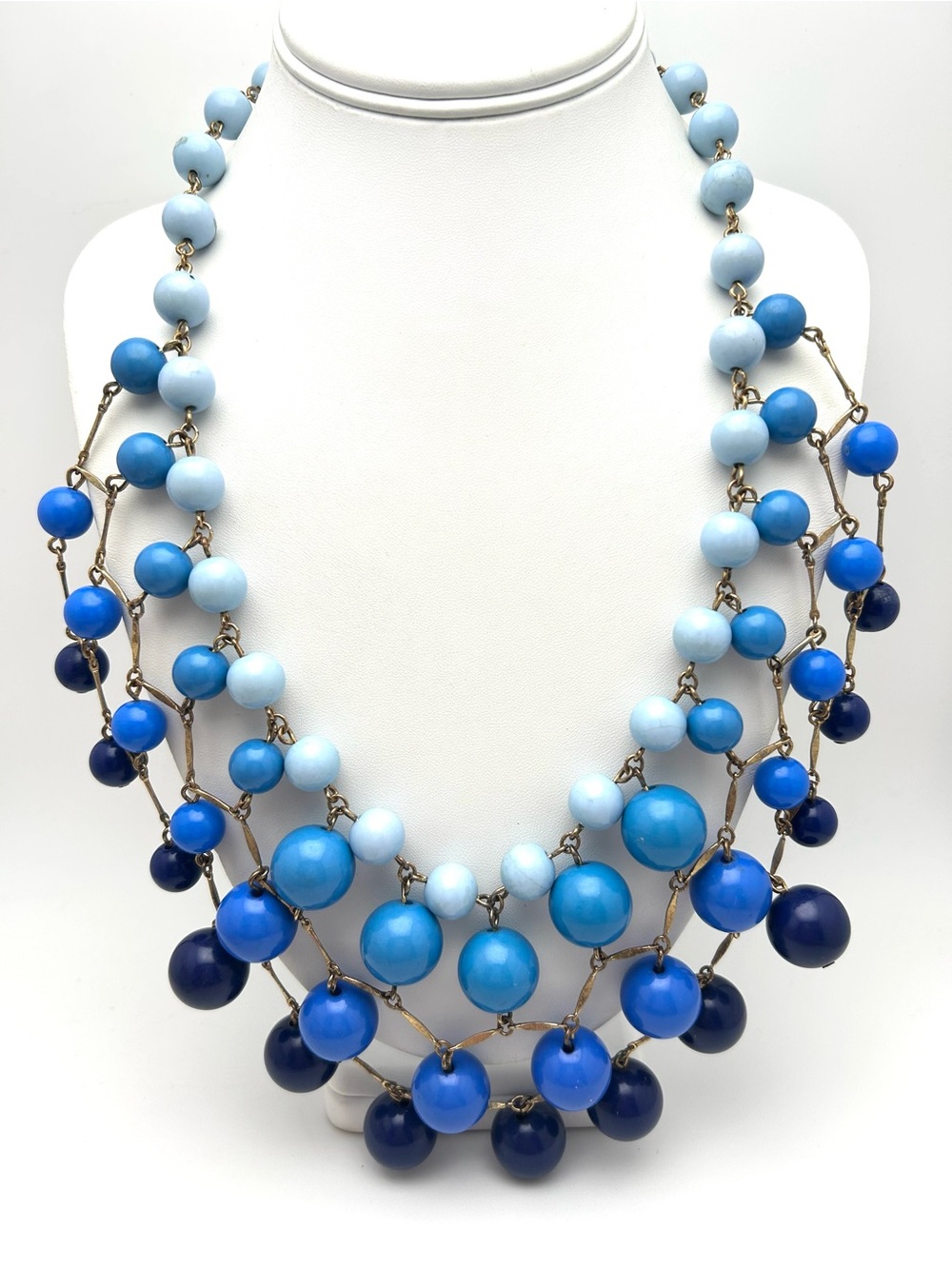 J. Crew Blue Beaded Bib Necklace
